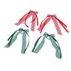 2 Pairs Gingham Hair Bows Scrunchies with Satin Ribbon Polyester Gingham Bow Hair Ties