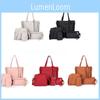 Elegant Women Leather Handbag Set With Shoulder Bags Tote Purse And Messenger Satchel