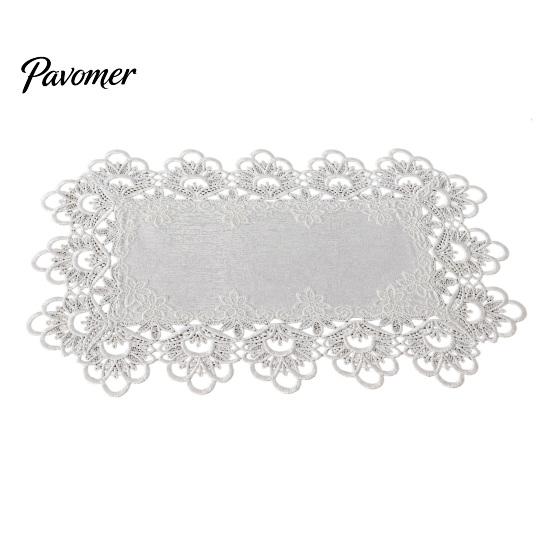 Romantic Simple Design Placemat White Lace Placemat, Foldable Soft Anti-Wrinkle Table Mat, Heat Hollow Mat Resistant Non-Yellowing Durable Dining