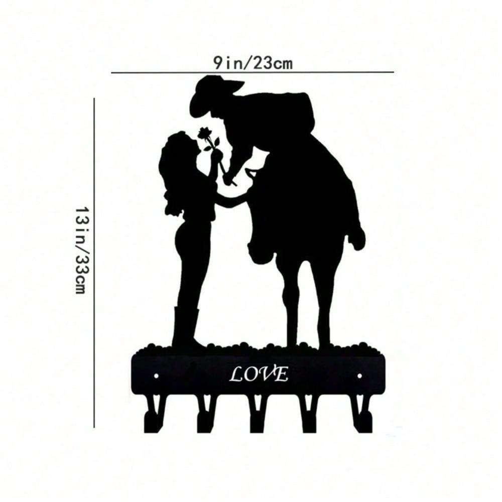 Metal Wall Hook Bohemian Home Decor Romantic Couple Key Holder Rustic Iron Hooks