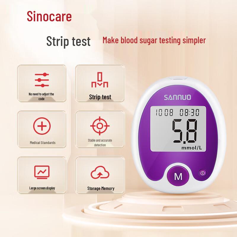 Sinocare Stable No-Coding Blood Glucose Meter Kit