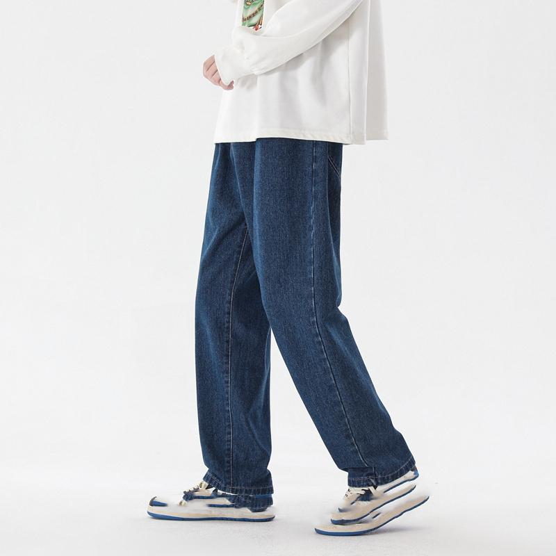Męskie Proste Casualowe Dżinsy z Szerokimi Nogawkami Wielokolorowe Dżinsy w Stylu Vintage Dżinsy Hip Hopowe