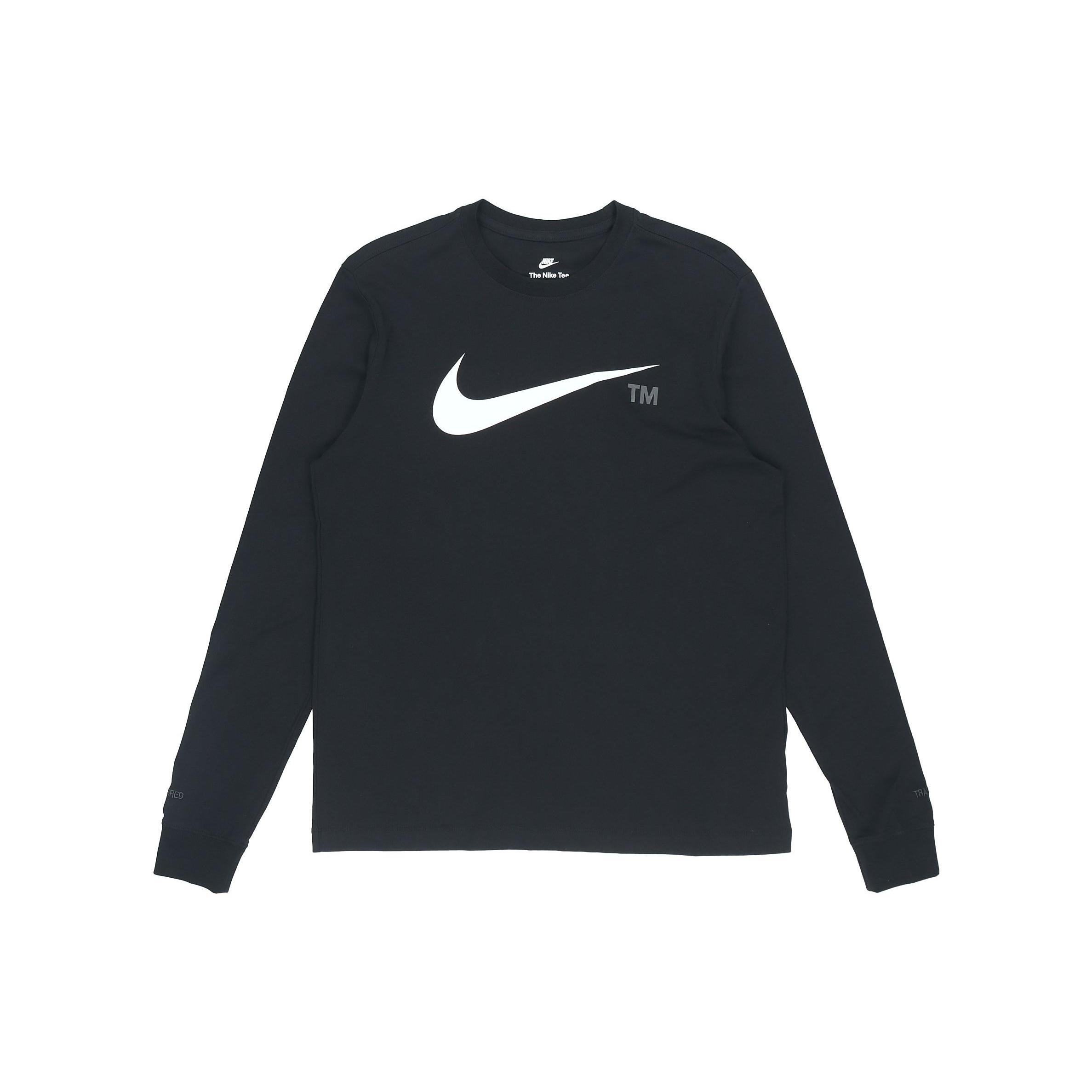Men s Nike Large Logo Printing Sports Round Neck Pullover Black DD3375-010 L