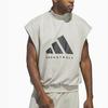 adidas high-neck cropped sleeveless pullover, unisex, sesame beige