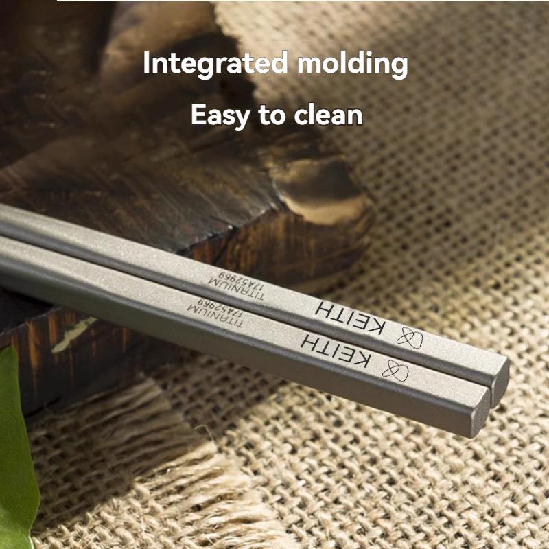 Titanium Chopsticks Outdoor Portable Home Non-slip Camping Pure Titanium Tableware Titanium Metal Chopsticks