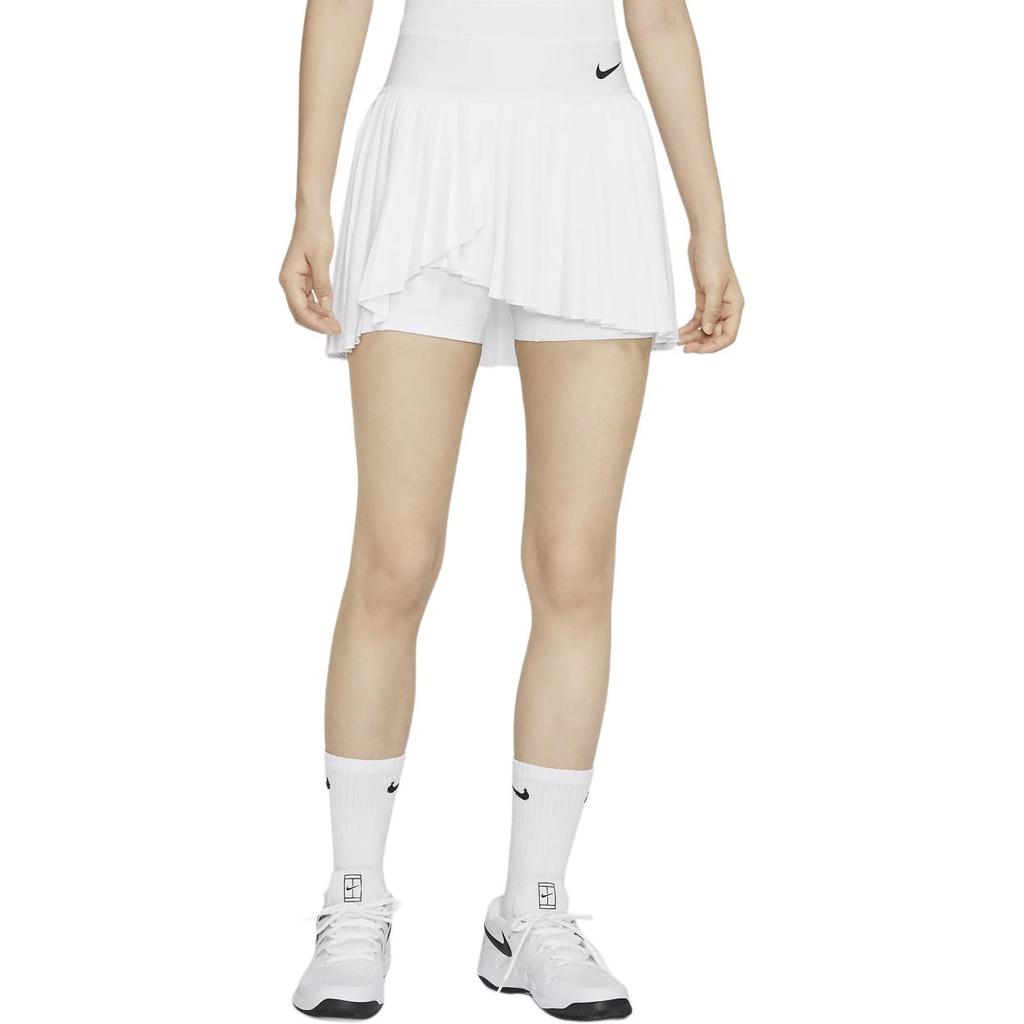Nike Court Dri-FIT Advantage Solid Logo Elastic Tennis Skirt Women Bottoms White DR6850-100