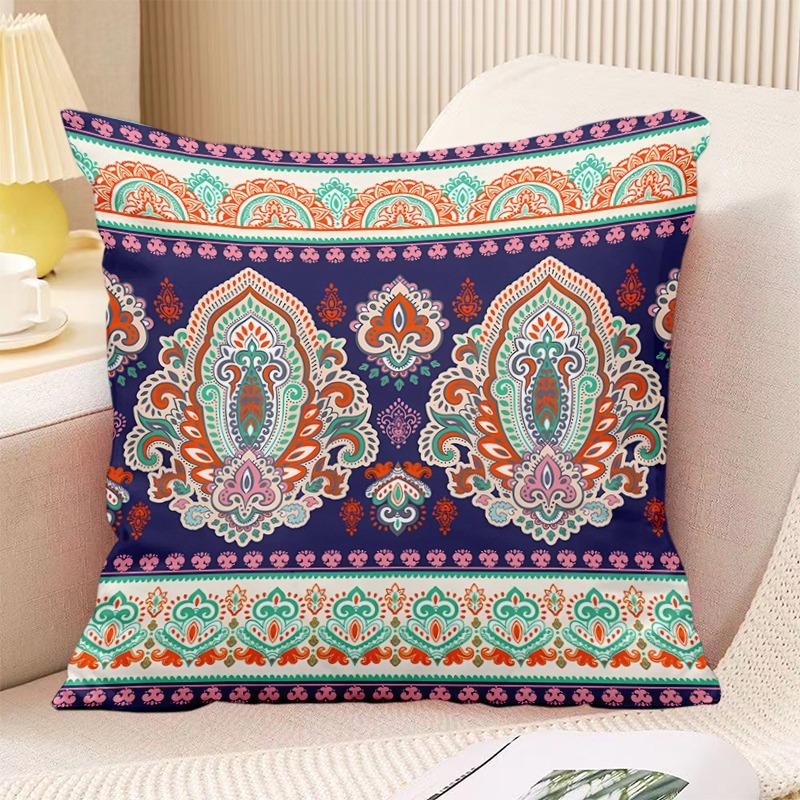 Bohemian Vintage Print Decorative Pillowcase Bedroom Living Room Square Cushion Pillowcase
