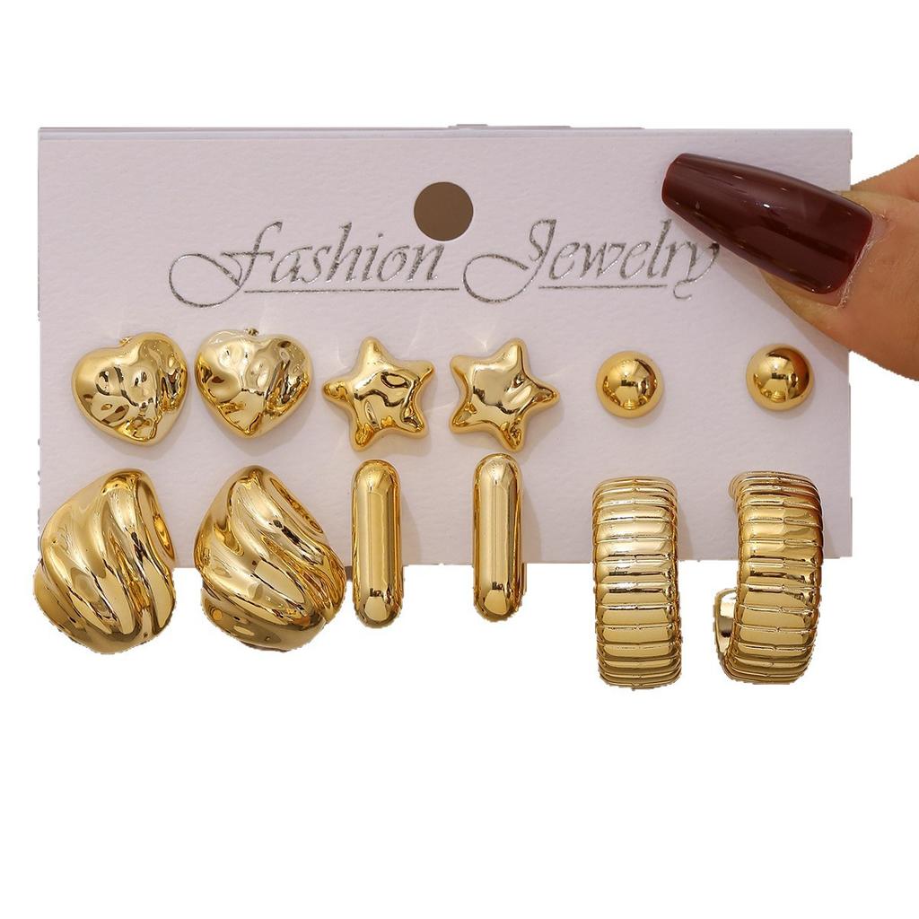 Hot-selling geometric irregular design earrings set, personalized design simple style CCB earrings