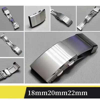 316L Edelstahl Massive Schließe 18mm 20mm 22mm für Seiko Schließe Doppeltes Faltschloss Taucher-Schließe Metall Uhrenzubehör