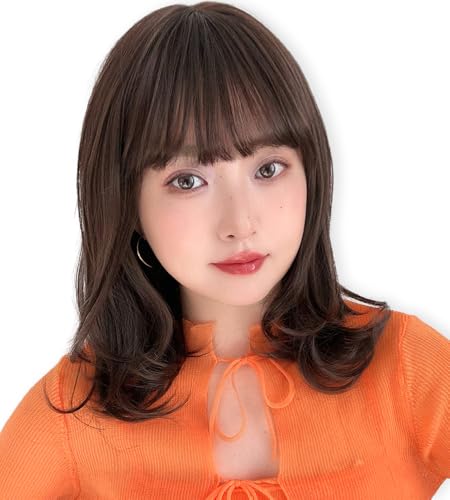 Brightlara Bare Skin Wig, Medium Curl, Women s, Medical Use, Full Wig, Bamboo Wig, hf1936-CR-M