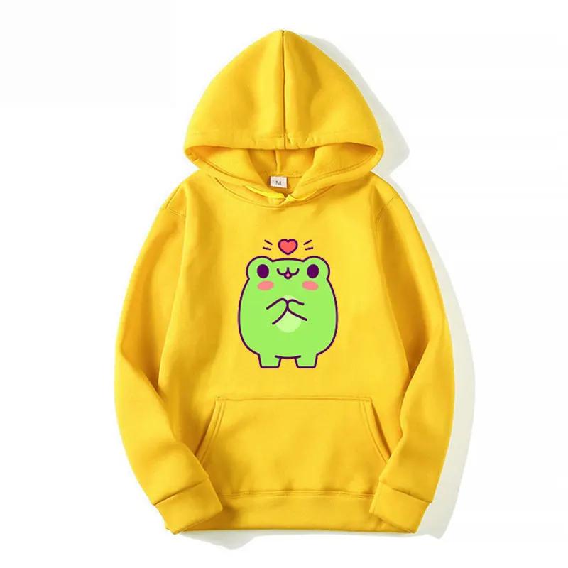

Cute Frog Print Hoodies Men Women Fashion Loose Sweatshirt Casual Hooded Top Male Hip Hop Streetwear 3XL