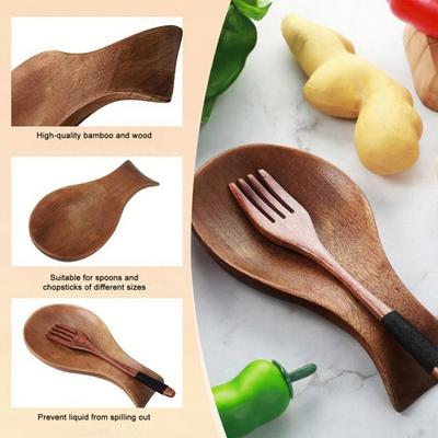 Spoon Rest Cooking Spoon Holder Wooden Utensil Stand Kitchen Counter Spatula Dish Rack Organizer Home Decor