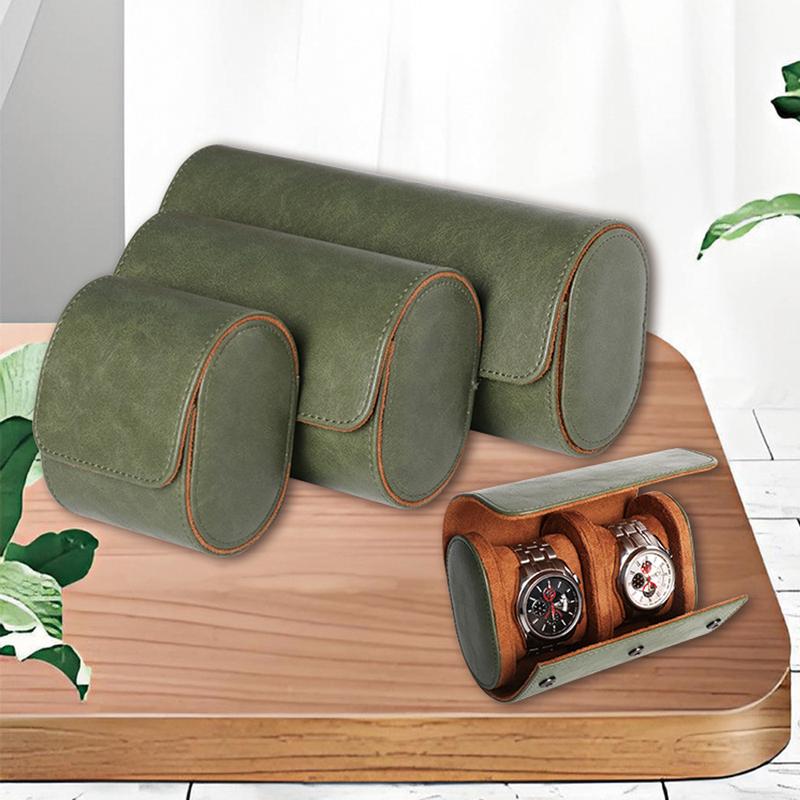 For Men Women Leather Watch Roll 1 2 3 slots Luxury Genuine Storage Box Travel Bag Watch Case Gift Box Watch Pouch