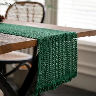 Camino de mesa verde, decoración Vintage para boda, mantel para mesa y habitación, mesa elegante, textil para el hogar de estilo europeo