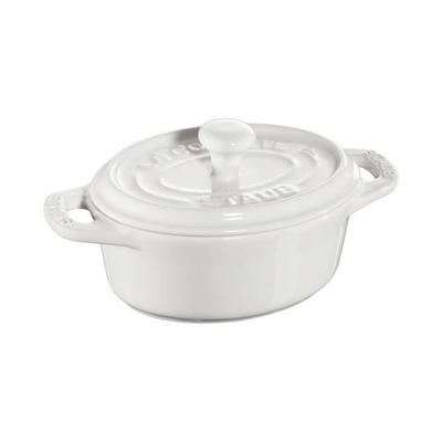 Cocotte - STAUB - Mini-Cocotte Oval - 11 cm - Keramik Weiß - Für alle Herdarten geeignet