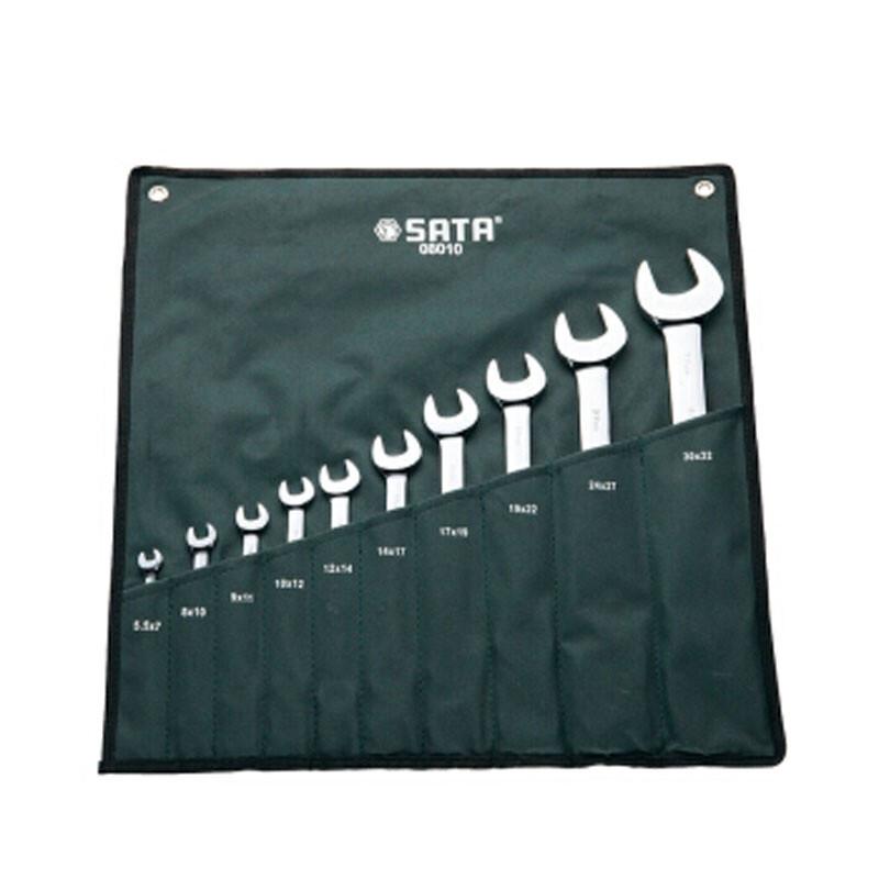 SATA 08010 Double Open-End Wrench Set 10-piece set