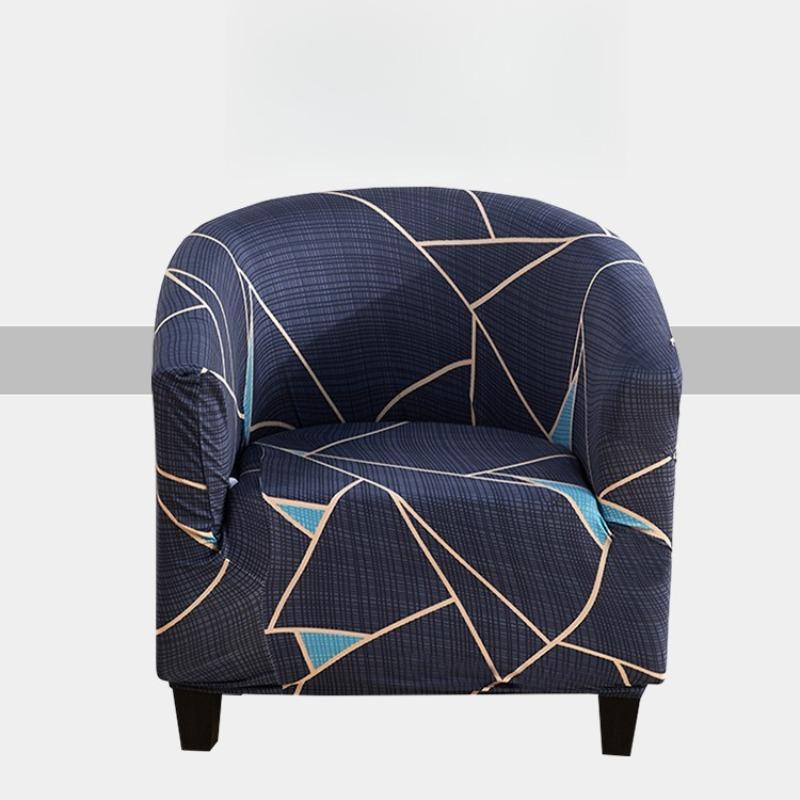 Milk Silk Printed Curved Small Sofa Cover with Irregular Shape, Suitable for Small Cafe Seating Chairs, Suitable for All Seasons