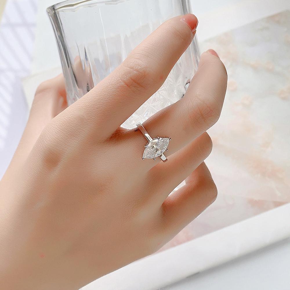 1CT 2CT 3CT Marquise Cut Solitaire Moissanite Engagement Ring For Women Copper6 Prong Wedding Band With Certified