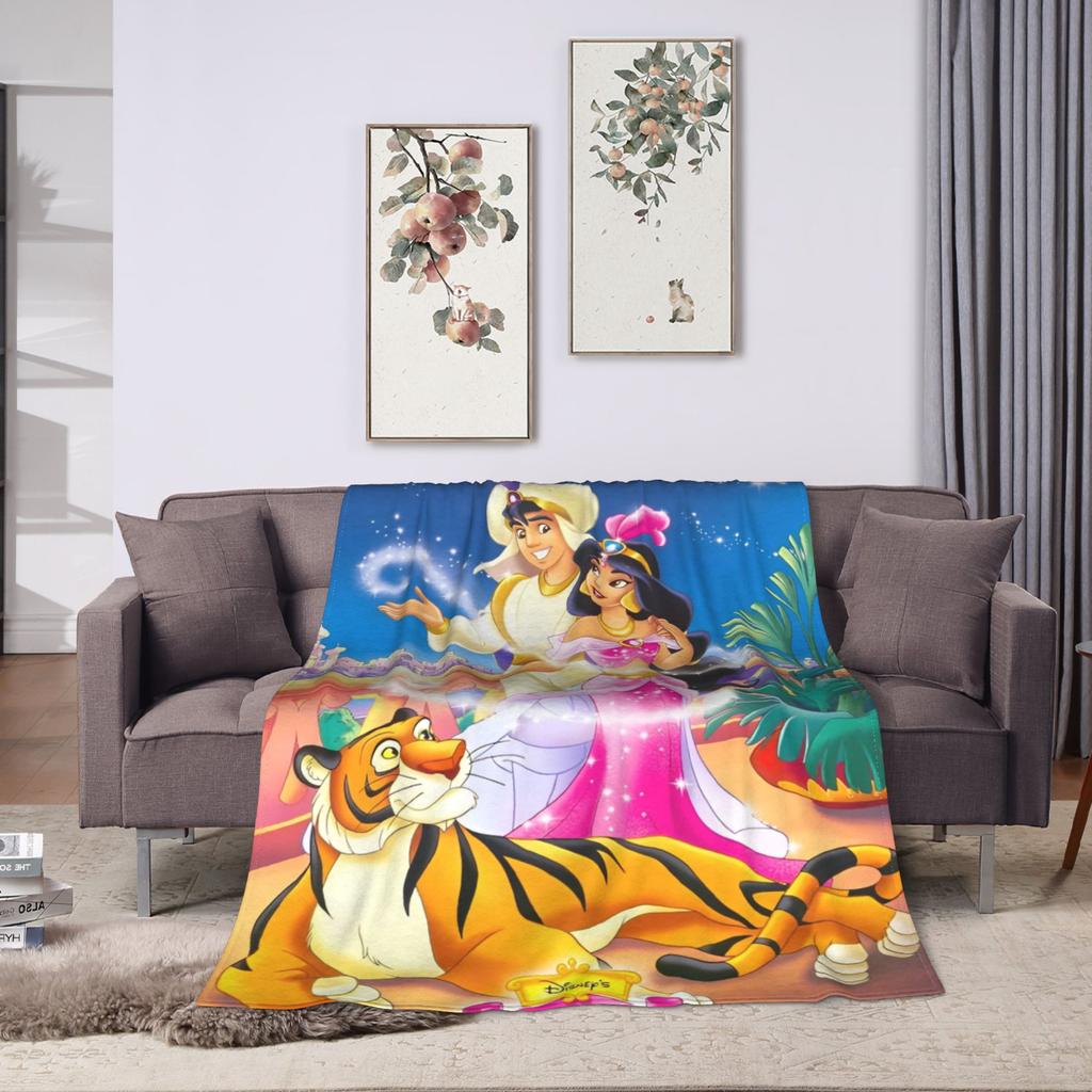 Aladdin Jasmine Cartoon Blanket Warm Fluffy Plush Throw Blanket For Couch Bed Decorative Flannel Bedspread Bed Cover