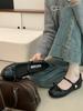 Inner heightening retro single shoes women's shoes 2025 new spring French Mary Jane black commuter small leather shoes