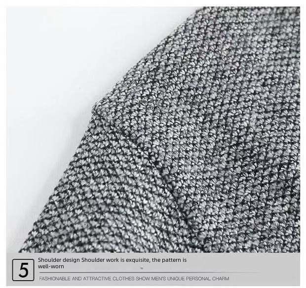 Men's Winter Thickened V-Neck Plus Velvet Sweater Cardigan for Middle-Aged & Elderly