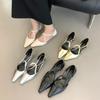 2025 Spring and Autumn New Pointed End Evening Breeze Gentle Soft-soled Ladyshoes Single Shoes Mary Jane Versatile Flat Casual