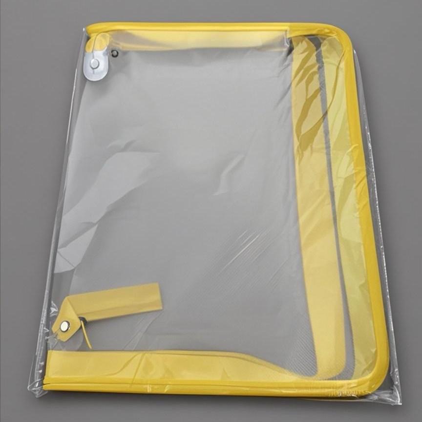 Portable A4 Transparent Zippered Tote for College Students: Store Textbooks, Papers & Materials