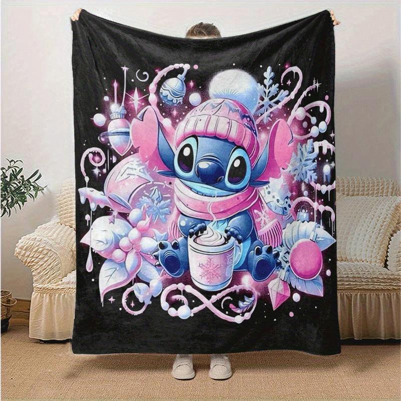 1pc Cute Stitch Printing Blanket - Soft, All-Season Throw for Living Room, Bedroom,Personalized Gift with Adorable Cartoon Design