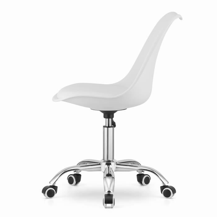 Chaise De Bureau - VIKING CHOICE - ALBA - Réglable En Hauteur - Blanc - Design Contemporain