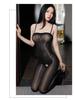 Silky High-Density Shiny Tube Top Bodysuit with Adjustable Straps and Stockings