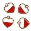 10 stk 15*16mm doble farger Kjærlighet Hjerte Drop Oljelegering Anheng For smykker Komponent Making DIY Halskjede Armbånd Øredobber