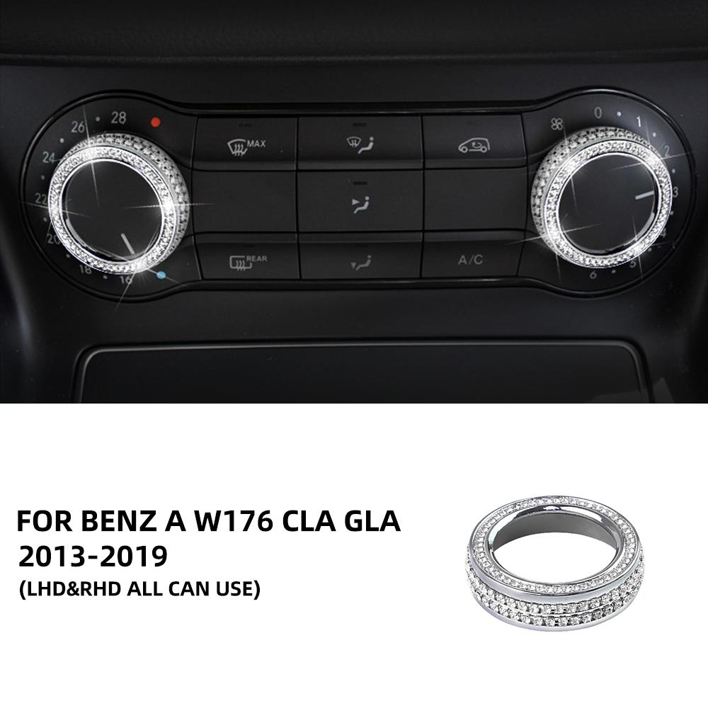 Silver Diamond Car Center Console Panel Knob Trim Cover for Mercedes Benz A Class W176 CLA C117 GLA X156 2013-2018 Accessories. Sliver