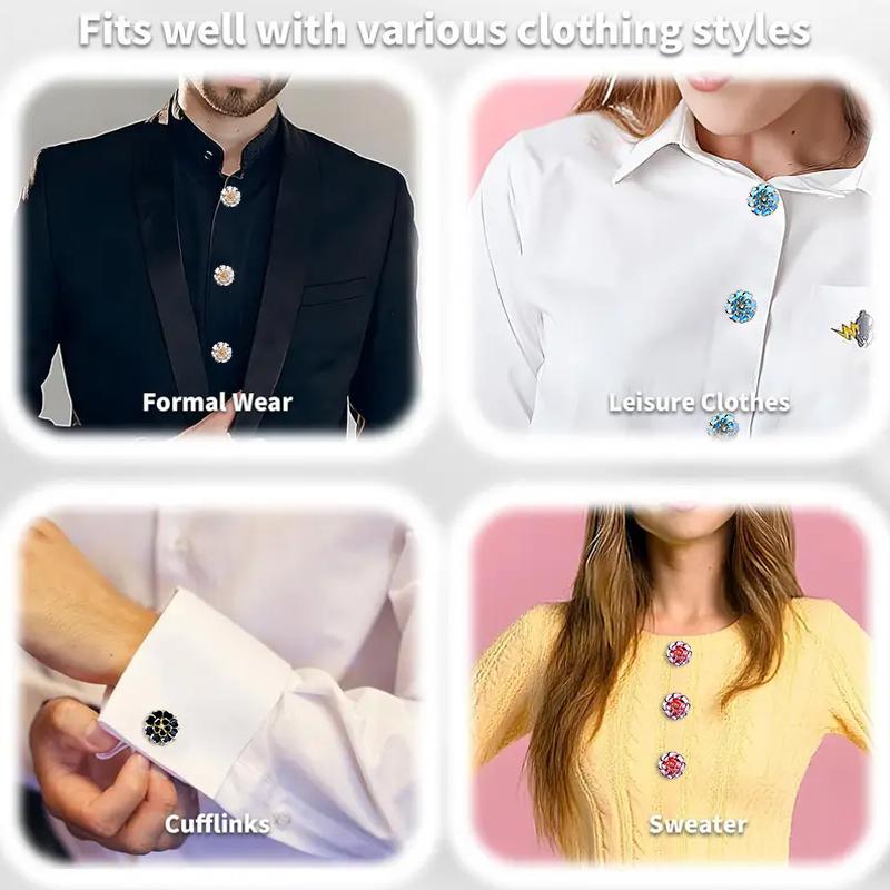 Women Double layer Flower Button Cover Clothing Decoration Accessories DIY Floral Pattern Wedding 38x17mm