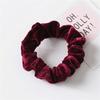Vintage Rich Texture Ruffled Hair Circles Deep Autumn Colors Lustrous Scrunchies Strong Grip Decorative Ponytail Holders