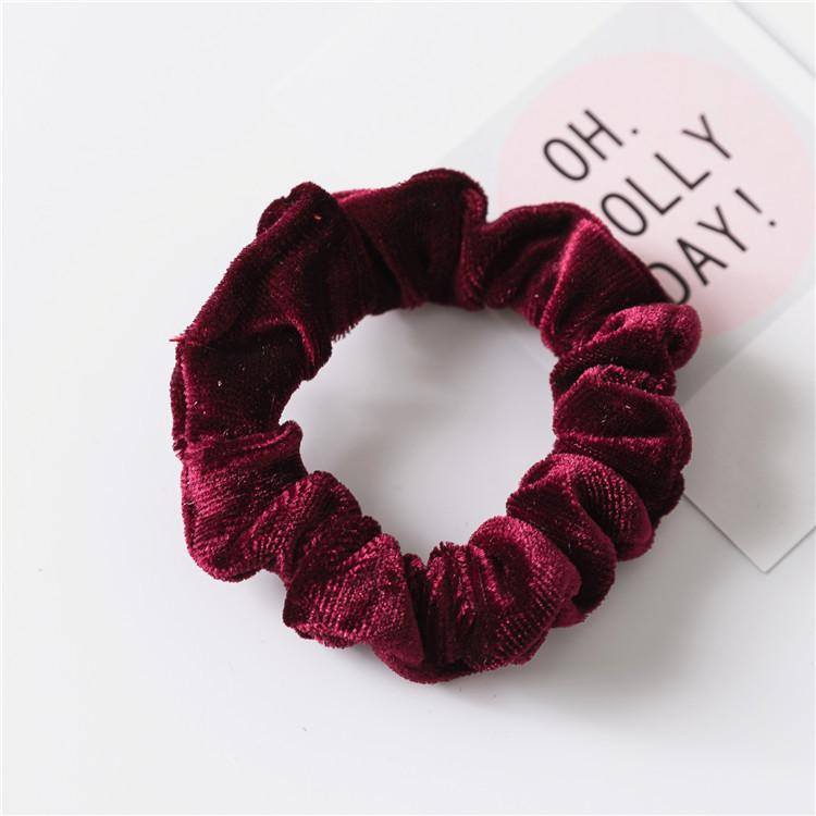 Vintage Rich Texture Ruffled Hair Circles Deep Autumn Colors Lustrous Scrunchies Strong Grip Decorative Ponytail Holders