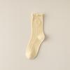 Women's Summer Thin Style Lacy Wooden Ear Edge In The Tube Pile Socks