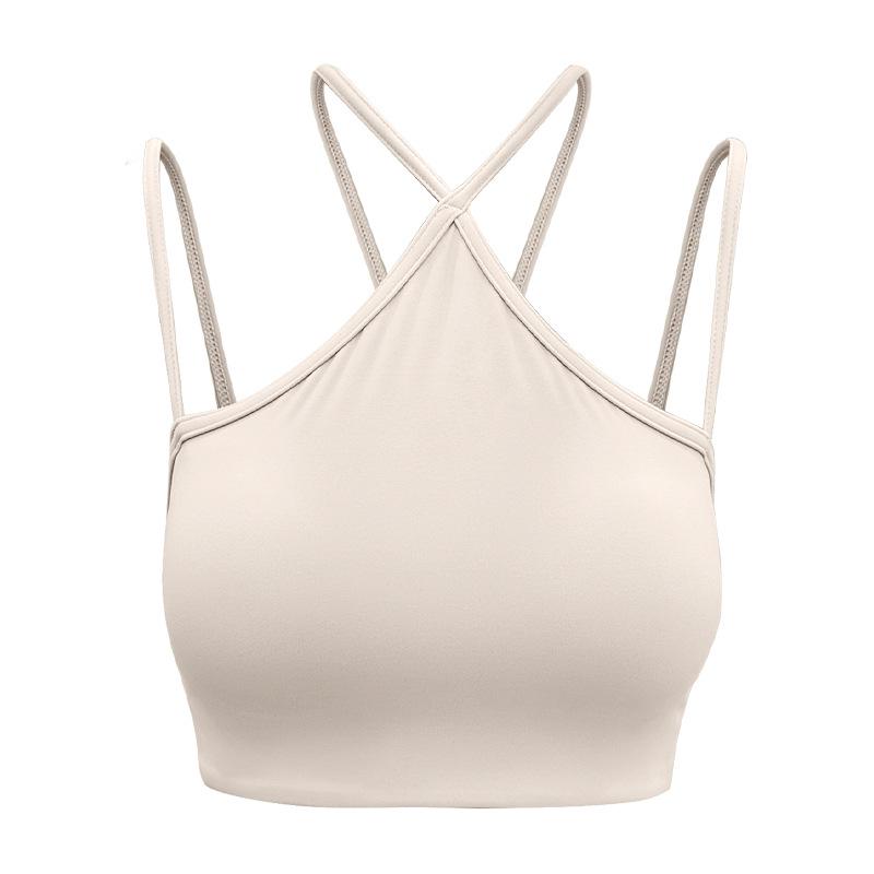 

Women s Seamless Strappy Sports Bra with Chest Pad - Stylish Yoga & Pilates Top Small