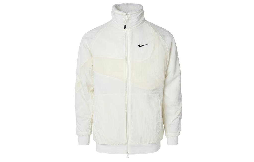 Nike Velvet Jackets Men's White Stand Collar Moderate FB1910-133