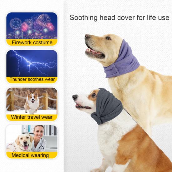 Dog Calming Hoodie Hematoma Ear Wraps Dog Head Cover Ear Muffs for Anxiety Relief Ear Protector Pet Supplies