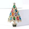 Christmas Classic Rhinestone Tree Brooches for Women Unisex Plant Pins Event Party New Year Gifts Decoration Clothes Accessories