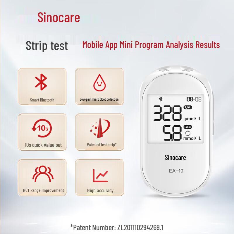 Sinocare EA-19 Uric Acid & Blood Glucose Meter