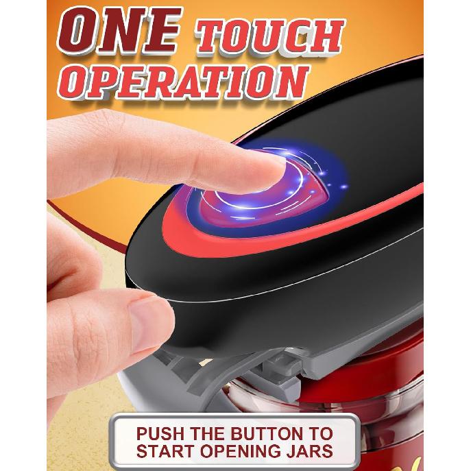 Electric Jar Opener for Weak Hands, Automatic Jar Opener for Seniors with Arthritis, Strong Tough & Easy One Touch Bottle Opener for Arthritic Hands