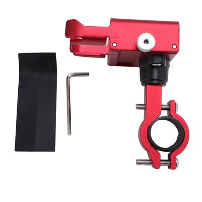 Cycle Phone Holder Anti Shake Electric Scooter Phone Mount 360 Degrees  Rotatable Metal Handlebar Fixed Holder Red