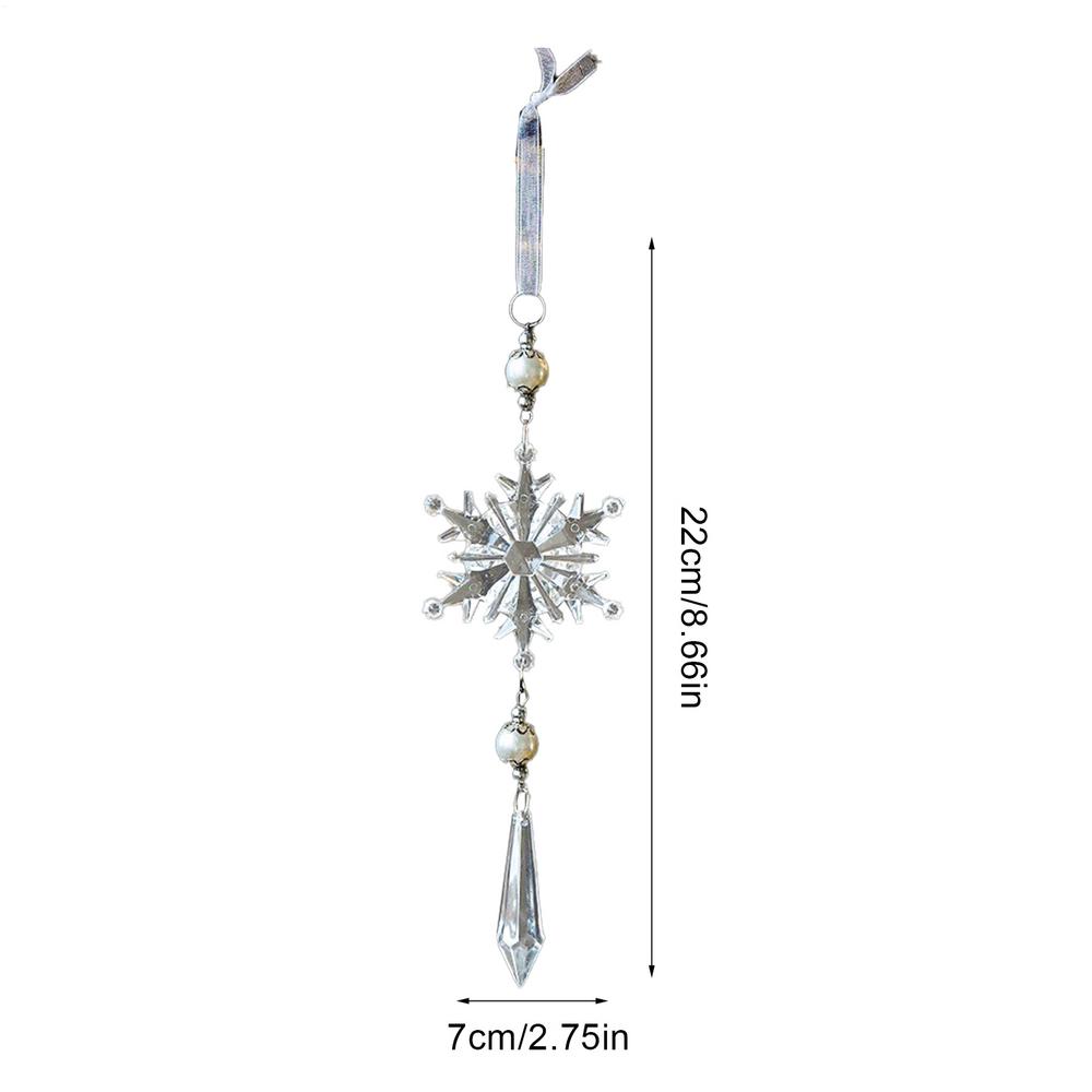 Snowflake Ornaments 2D Acrylic Snowflake Pendant Charm Christmas Ornaments For Winter Party Indoor Holiday Ceiling Office