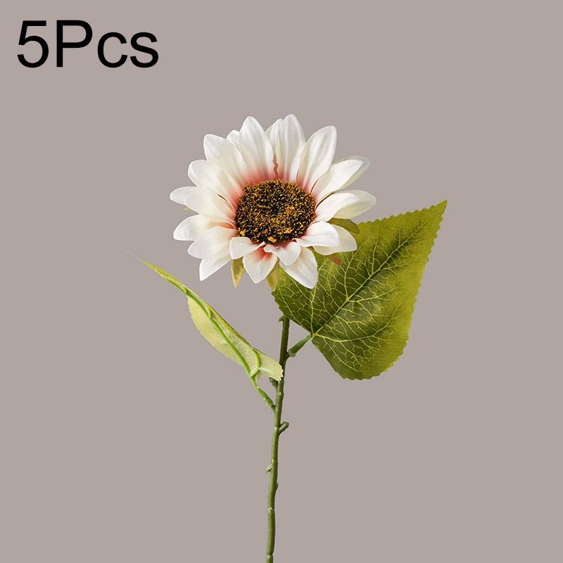 

5 шт. Цветочная композиция Сделай сам Искусственный цветок Осень Домашний Свадебный декор Реалистичный букет цветов подсолнуха из шелка