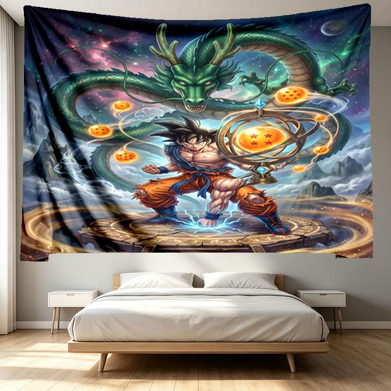 Dragon Ball Print Tapestry - Portable Wall Decor Cloth, for Home, Dorm, Travel, Bedroom, Living Room - Ideal Birthday Housewarming Gift