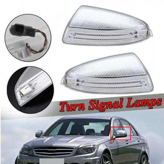 2Pcs For Mercedes W164 ML350 ML450 ML500 Car Door Mirror Turn Signal Light Lamps