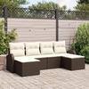 VidaXL 6-piece Garden Sofa Set with Brown Polyrattan Cushions 3346148