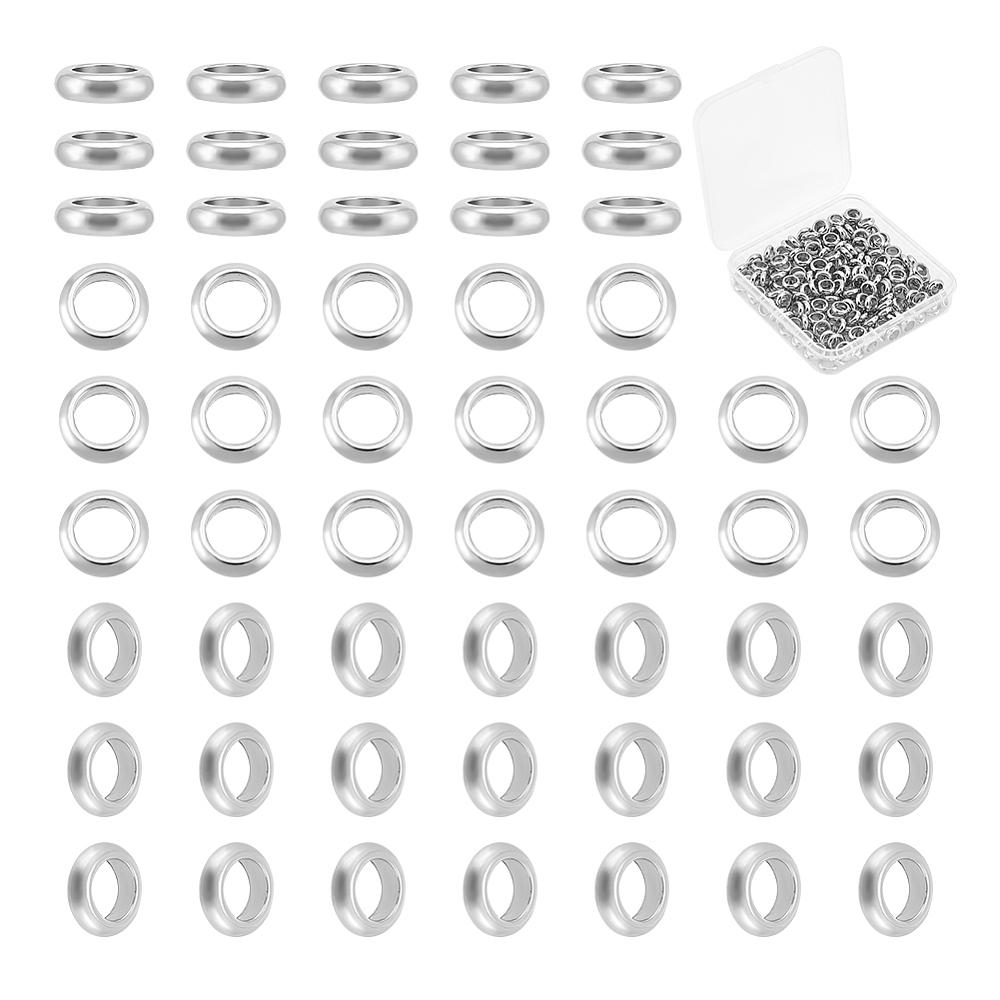 200Pcs Ring 304 Stainless Steel Spacer Beads, Metal Findings for Jewelry Making Supplies, Stainless Steel Color, 8x2.5mm, Hole: 5mm