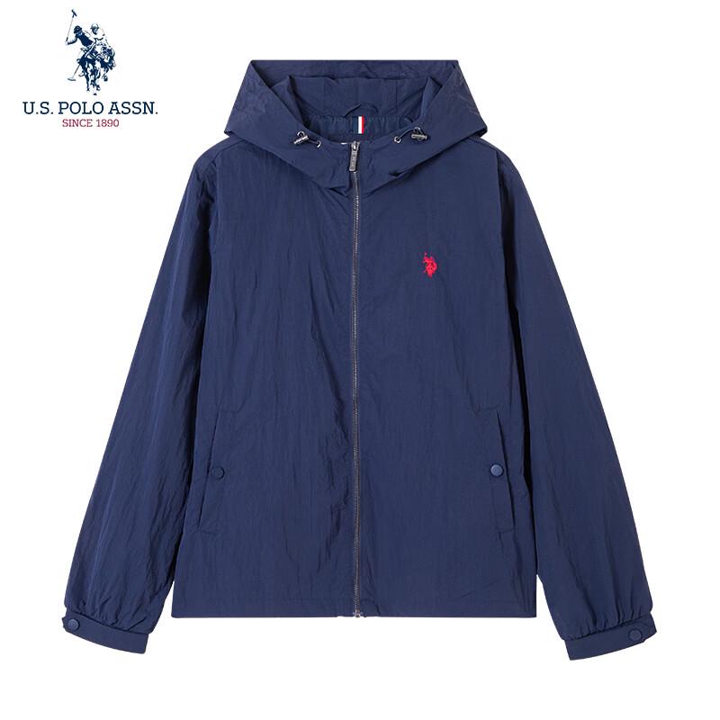 NÓS. Associação Polo. Jaqueta Casual Masculina à Prova de Vento e Água com Capuz